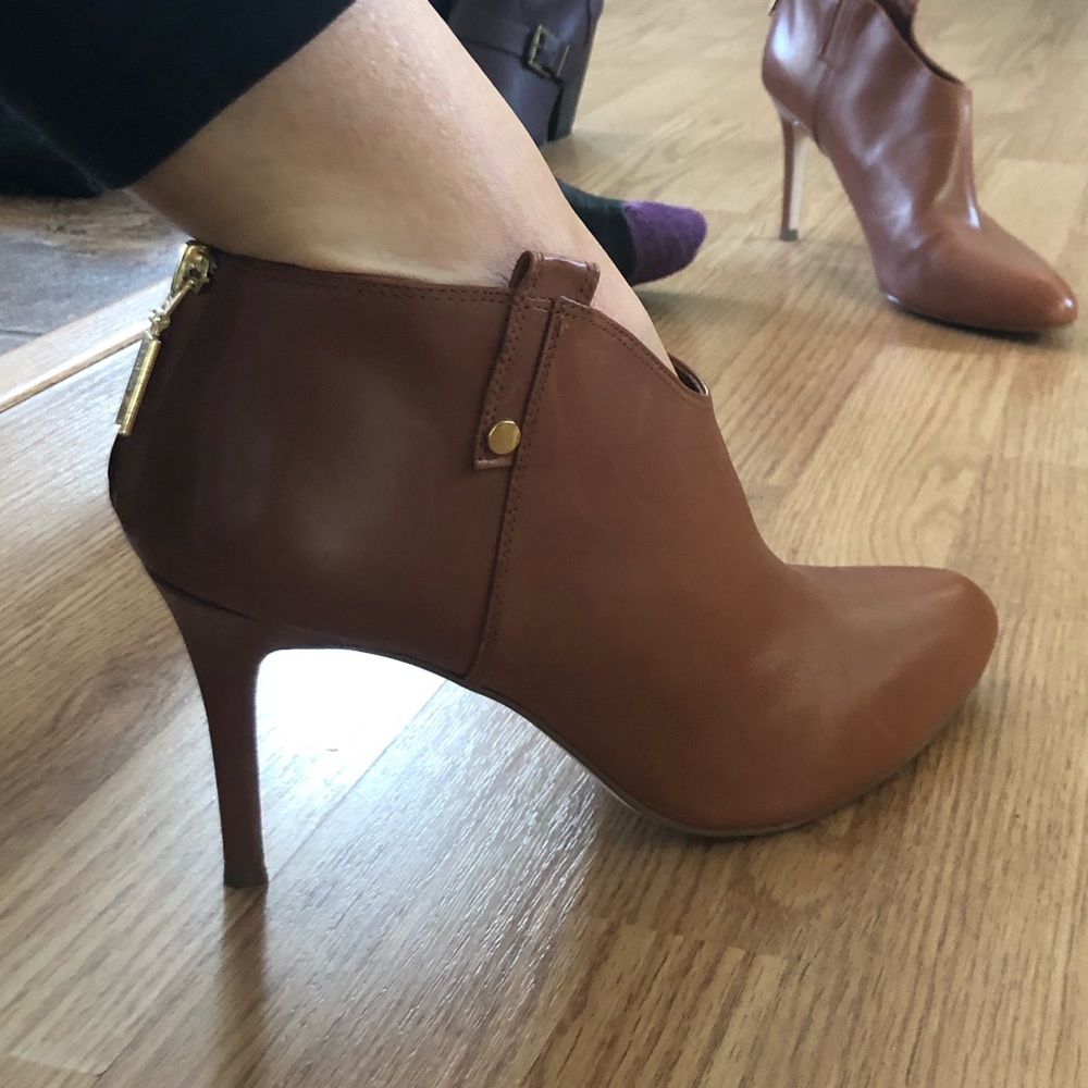 Ivanka Trump Leather Ankle Booties